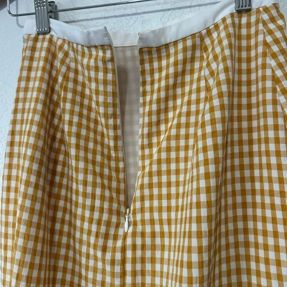 Keepsake the Label Gingham Ruffle Midi Skirt - Yellow and white - XS